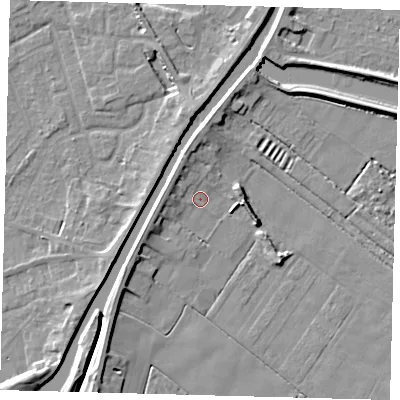 Shaded relief map of the ground around PE112QX, computed from Environment Agency LiDAR. The ground here sits at about 3 m above sea level and falls 6 m across the surrounding 800 m. Surface water reaching this point runs off ground lying to the north-west, 3.0 m higher.