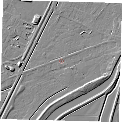 Shaded relief map of the ground around PE112UE, computed from Environment Agency LiDAR. The ground here sits at about 3 m above sea level and falls 11 m across the surrounding 800 m. Surface water reaching this point runs off ground lying to the north-east, 0.6 m higher.