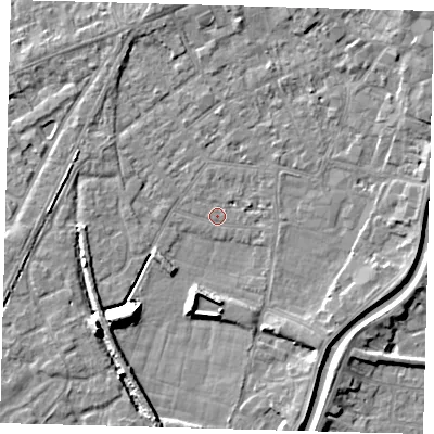 Shaded relief map of the ground around PE112YN, computed from Environment Agency LiDAR. The ground here sits at about 3 m above sea level and falls 9 m across the surrounding 800 m. Surface water reaching this point runs off ground lying to the north-east, 4.3 m higher.