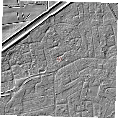 Shaded relief map of the ground around PE113AG, computed from Environment Agency LiDAR. The ground here sits at about 3 m above sea level and falls 4 m across the surrounding 800 m. Surface water reaching this point runs off ground lying to the east-south-east, 0.8 m higher.