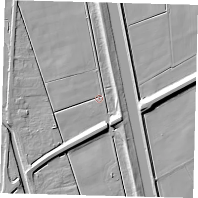 Shaded relief map of the ground around PE113AL, computed from Environment Agency LiDAR. The ground here sits at about 2 m above sea level and falls 9 m across the surrounding 800 m. Surface water reaching this point runs off ground lying to the south-east, 7.1 m higher.
