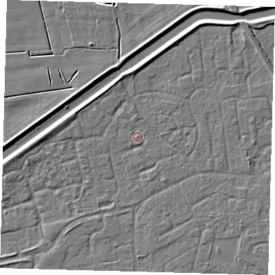 Shaded relief map of the ground around PE113AR, computed from Environment Agency LiDAR. The ground here sits at about 3 m above sea level and falls 4 m across the surrounding 800 m. Surface water reaching this point runs off ground lying to the south-south-east, 0.8 m higher.