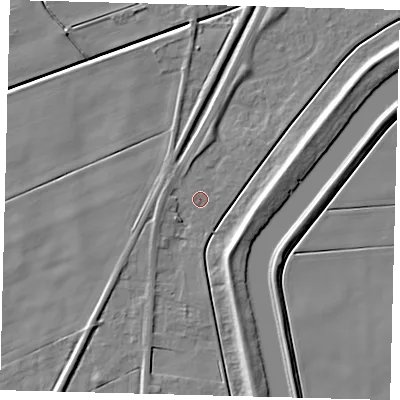 Shaded relief map of the ground around PE113AW, computed from Environment Agency LiDAR. The ground here sits at about 3 m above sea level and falls 6 m across the surrounding 800 m. Surface water reaching this point runs off ground lying to the west-north-west, 0.6 m higher.