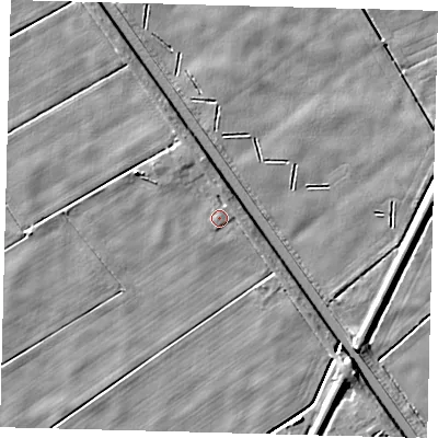 Shaded relief map of the ground around PE113BD, computed from Environment Agency LiDAR. The ground here sits at about 2 m above sea level and falls 5 m across the surrounding 800 m. Surface water reaching this point runs off ground lying to the north-north-east, 0.7 m higher.