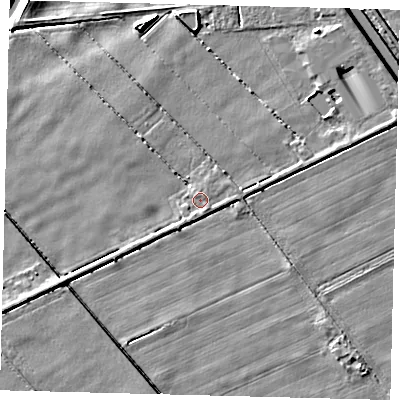 Shaded relief map of the ground around PE113BE, computed from Environment Agency LiDAR. The ground here sits at about 3 m above sea level and falls 5 m across the surrounding 800 m. Surface water reaching this point runs off ground lying to the south-east, 0.6 m higher.