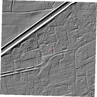 Shaded relief map of the ground around PE113BH, computed from Environment Agency LiDAR. The ground here sits at about 3 m above sea level and falls 4 m across the surrounding 800 m. Surface water reaching this point runs off ground lying to the north-north-west, 2.5 m higher.