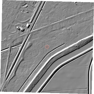 Shaded relief map of the ground around PE113BY, computed from Environment Agency LiDAR. The ground here sits at about 3 m above sea level and falls 11 m across the surrounding 800 m. Surface water reaching this point runs off ground lying to the west-north-west, 0.7 m higher.