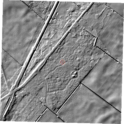 Shaded relief map of the ground around PE113EJ, computed from Environment Agency LiDAR. The ground here sits at about 2 m above sea level and falls 5 m across the surrounding 800 m. Surface water reaching this point runs off ground lying to the west-south-west, 1.4 m higher.