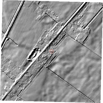 Shaded relief map of the ground around PE113ET, computed from Environment Agency LiDAR. The ground here sits at about 2 m above sea level and falls 4 m across the surrounding 800 m. Surface water reaching this point runs off ground lying to the south-west, 1.5 m higher.