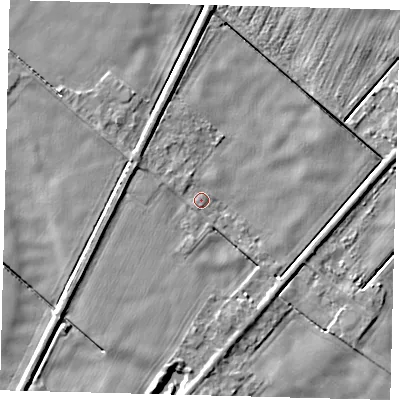 Shaded relief map of the ground around PE113EX, computed from Environment Agency LiDAR. The ground here sits at about 2 m above sea level and falls 4 m across the surrounding 800 m. Surface water reaching this point runs off ground lying to the west-north-west, 3.8 m higher.