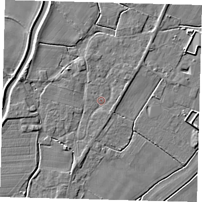 Shaded relief map of the ground around PE113JP, computed from Environment Agency LiDAR. The ground here sits at about 3 m above sea level and falls 4 m across the surrounding 800 m. Surface water reaching this point runs off ground lying to the north-north-west, 1.2 m higher.