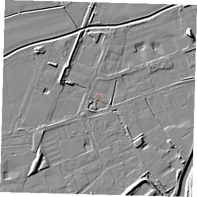 Shaded relief map of the ground around PE113JZ, computed from Environment Agency LiDAR. The ground here sits at about 3 m above sea level and falls 7 m across the surrounding 800 m. Surface water reaching this point runs off ground lying to the south-west, 2.0 m higher.