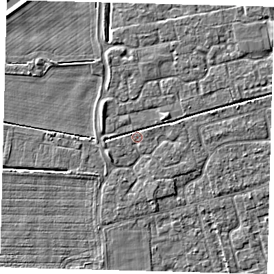 Shaded relief map of the ground around PE113LE, computed from Environment Agency LiDAR. The ground here sits at about 3 m above sea level and falls 4 m across the surrounding 800 m. Surface water reaching this point runs off ground lying to the west-south-west, 3.0 m higher.