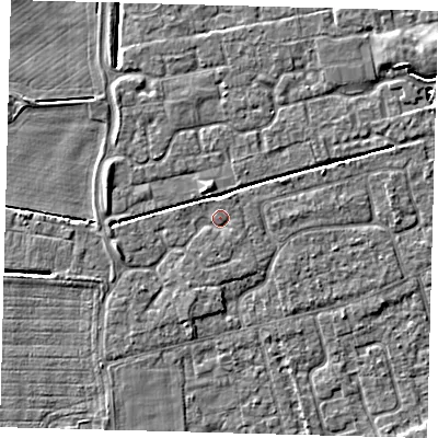 Shaded relief map of the ground around PE113LF, computed from Environment Agency LiDAR. The ground here sits at about 3 m above sea level and falls 5 m across the surrounding 800 m. Surface water reaching this point runs off ground lying to the north-north-east, 1.1 m higher.