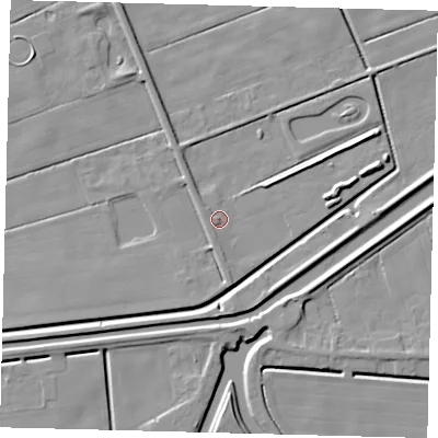 Shaded relief map of the ground around PE113NA, computed from Environment Agency LiDAR. The ground here sits at about 3 m above sea level and falls 5 m across the surrounding 800 m. Surface water reaching this point runs off ground lying to the south, 2.0 m higher.