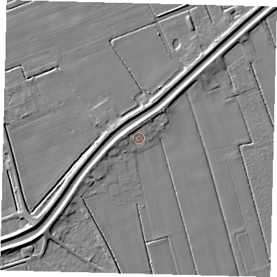 Shaded relief map of the ground around PE113NH, computed from Environment Agency LiDAR. The ground here sits at about 4 m above sea level and falls 5 m across the surrounding 800 m. Surface water reaching this point runs off ground lying to the north-west, 2.3 m higher.
