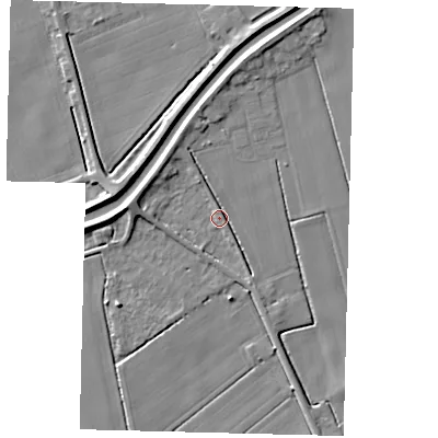 Shaded relief map of the ground around PE113NN, computed from Environment Agency LiDAR. The ground here sits at about 3 m above sea level and falls 5 m across the surrounding 800 m. Surface water reaching this point runs off ground lying to the west, 4.1 m higher.