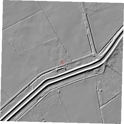 Shaded relief map of the ground around PE113NQ, computed from Environment Agency LiDAR. The ground here sits at about 3 m above sea level and falls 5 m across the surrounding 800 m. Surface water reaching this point runs off ground lying to the north-north-west, 0.8 m higher.
