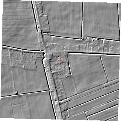 Shaded relief map of the ground around PE113NR, computed from Environment Agency LiDAR. The ground here sits at about 3 m above sea level and falls 4 m across the surrounding 800 m. Surface water reaching this point runs off ground lying to the west, 2.1 m higher.