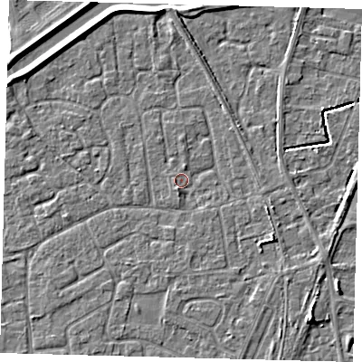 Shaded relief map of the ground around PE113PF, computed from Environment Agency LiDAR. The ground here sits at about 3 m above sea level and falls 5 m across the surrounding 800 m. Surface water reaching this point runs off ground lying to the east-south-east, 2.9 m higher.