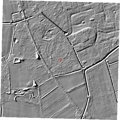 Shaded relief map of the ground around PE113PJ, computed from Environment Agency LiDAR. The ground here sits at about 3 m above sea level and falls 6 m across the surrounding 800 m. Surface water reaching this point runs off ground lying to the east-north-east, 0.5 m higher.