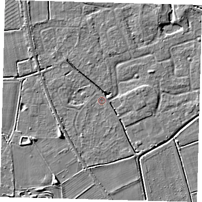 Shaded relief map of the ground around PE113PQ, computed from Environment Agency LiDAR. The ground here sits at about 3 m above sea level and falls 6 m across the surrounding 800 m. Surface water reaching this point runs off ground lying to the east-north-east, 3.1 m higher.