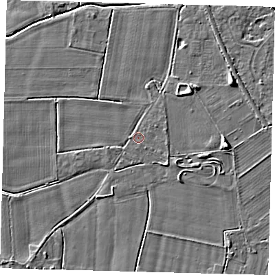 Shaded relief map of the ground around PE113PU, computed from Environment Agency LiDAR. The ground here sits at about 3 m above sea level and falls 6 m across the surrounding 800 m. Surface water reaching this point runs off ground lying to the west, 0.6 m higher.