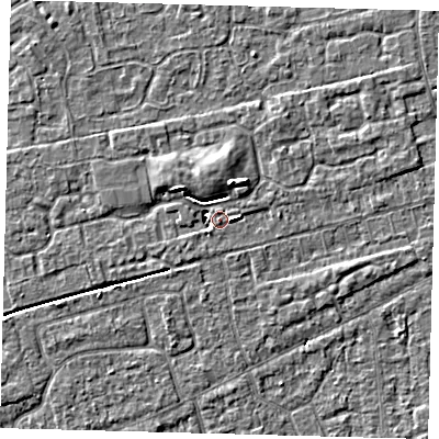 Shaded relief map of the ground around PE113QE, computed from Environment Agency LiDAR. The ground here sits at about 3 m above sea level and falls 4 m across the surrounding 800 m. Surface water reaching this point runs off ground lying to the north-north-east, 4.3 m higher.
