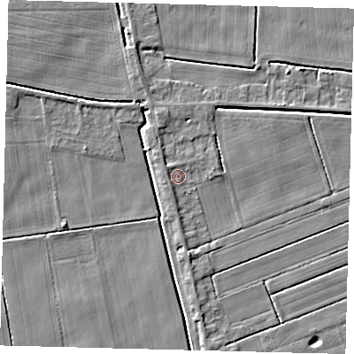 Shaded relief map of the ground around PE113QQ, computed from Environment Agency LiDAR. The ground here sits at about 3 m above sea level and falls 4 m across the surrounding 800 m. Surface water reaching this point runs off ground lying to the west, 1.1 m higher.