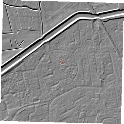 Shaded relief map of the ground around PE113QY, computed from Environment Agency LiDAR. The ground here sits at about 3 m above sea level and falls 4 m across the surrounding 800 m. Surface water reaching this point runs off ground lying to the east-south-east, 0.5 m higher.
