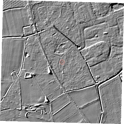Shaded relief map of the ground around PE113RG, computed from Environment Agency LiDAR. The ground here sits at about 3 m above sea level and falls 6 m across the surrounding 800 m. Surface water reaching this point runs off ground lying to the north-east, 2.8 m higher.