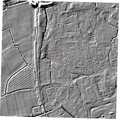 Shaded relief map of the ground around PE113RQ, computed from Environment Agency LiDAR. The ground here sits at about 3 m above sea level and falls 9 m across the surrounding 800 m. Surface water reaching this point runs off ground lying to the north-north-west, 7.8 m higher.