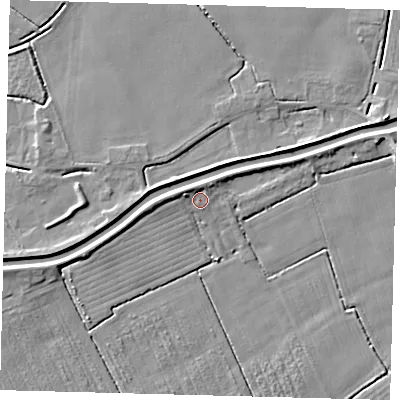 Shaded relief map of the ground around PE113SA, computed from Environment Agency LiDAR. The ground here sits at about 4 m above sea level and falls 5 m across the surrounding 800 m. Surface water reaching this point runs off ground lying to the west-north-west, 2.0 m higher.