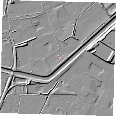 Shaded relief map of the ground around PE113SY, computed from Environment Agency LiDAR. The ground here sits at about 3 m above sea level and falls 12 m across the surrounding 800 m. Surface water reaching this point runs off ground lying to the north-east, 3.1 m higher.