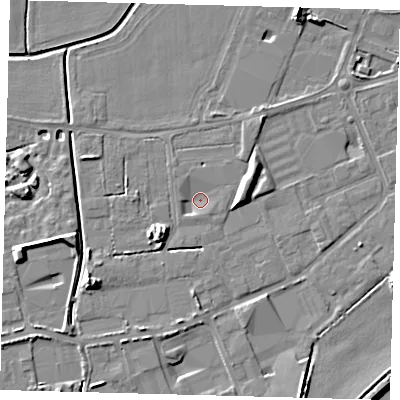 Shaded relief map of the ground around PE113TJ, computed from Environment Agency LiDAR. The ground here sits at about 3 m above sea level and falls 7 m across the surrounding 800 m. Surface water reaching this point runs off ground lying to the north-west, 1.3 m higher.