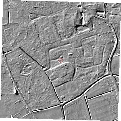Shaded relief map of the ground around PE113TX, computed from Environment Agency LiDAR. The ground here sits at about 3 m above sea level and falls 5 m across the surrounding 800 m. Surface water reaching this point runs off ground lying to the south-east, 3.1 m higher.