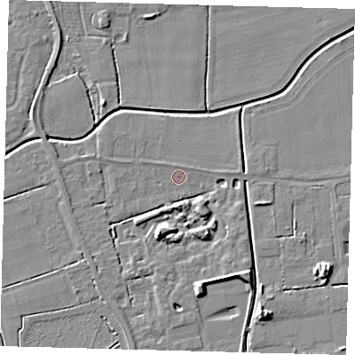 Shaded relief map of the ground around PE113UF, computed from Environment Agency LiDAR. The ground here sits at about 3 m above sea level and falls 7 m across the surrounding 800 m. Surface water reaching this point runs off ground lying to the south-south-west, 5.9 m higher.