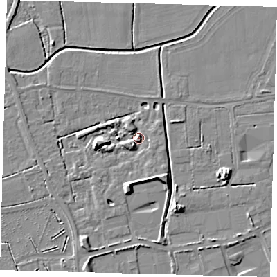 Shaded relief map of the ground around PE113UX, computed from Environment Agency LiDAR. The ground here sits at about 4 m above sea level and falls 7 m across the surrounding 800 m. Surface water reaching this point runs off ground lying to the west, 5.7 m higher.