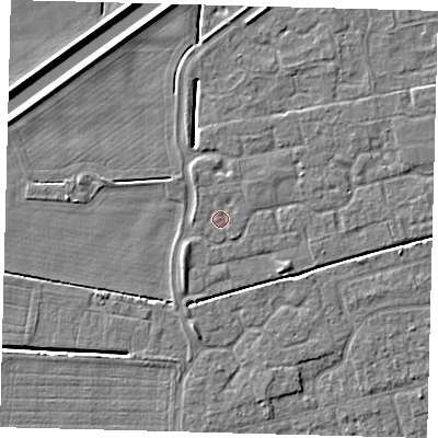 Shaded relief map of the ground around PE113WD, computed from Environment Agency LiDAR. The ground here sits at about 3 m above sea level and falls 5 m across the surrounding 800 m. Surface water reaching this point runs off ground lying to the west, 1.0 m higher.