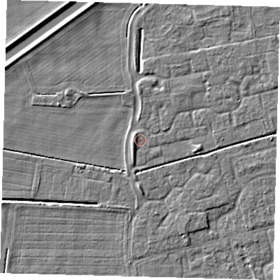 Shaded relief map of the ground around PE113WE, computed from Environment Agency LiDAR. The ground here sits at about 3 m above sea level and falls 5 m across the surrounding 800 m. Surface water reaching this point runs off ground lying to the west-south-west, 1.2 m higher.