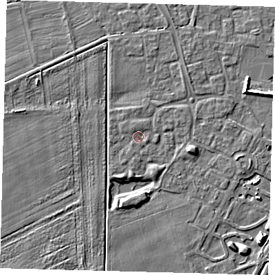 Shaded relief map of the ground around PE113WG, computed from Environment Agency LiDAR. The ground here sits at about 3 m above sea level and falls 10 m across the surrounding 800 m. Surface water reaching this point runs off ground lying to the north-north-west, 1.0 m higher.