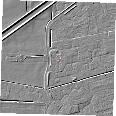 Shaded relief map of the ground around PE113WL, computed from Environment Agency LiDAR. The ground here sits at about 3 m above sea level and falls 5 m across the surrounding 800 m. Surface water reaching this point runs off ground lying to the east-north-east, 1.0 m higher.