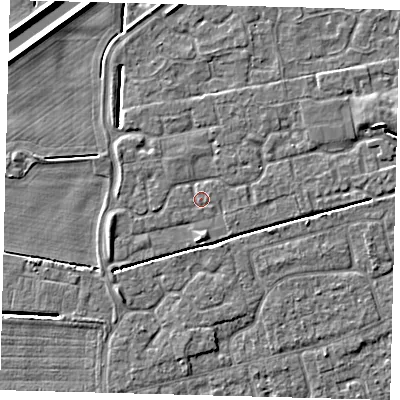 Shaded relief map of the ground around PE113WY, computed from Environment Agency LiDAR. The ground here sits at about 3 m above sea level and falls 5 m across the surrounding 800 m. Surface water reaching this point runs off ground lying to the east-south-east, 0.6 m higher.