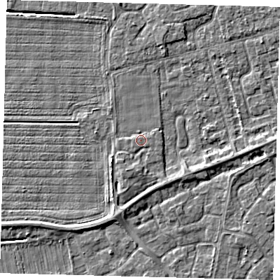Shaded relief map of the ground around PE113YS, computed from Environment Agency LiDAR. The ground here sits at about 3 m above sea level and falls 4 m across the surrounding 800 m. Surface water reaching this point runs off ground lying to the south-south-west, 1.0 m higher.