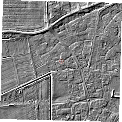 Shaded relief map of the ground around PE113ZJ, computed from Environment Agency LiDAR. The ground here sits at about 3 m above sea level and falls 6 m across the surrounding 800 m. Surface water reaching this point runs off ground lying to the south-south-west, 1.3 m higher.