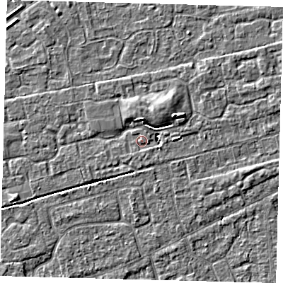 Shaded relief map of the ground around PE113ZL, computed from Environment Agency LiDAR. The ground here sits at about 3 m above sea level and falls 5 m across the surrounding 800 m. Surface water reaching this point runs off ground lying to the north-east, 4.3 m higher.