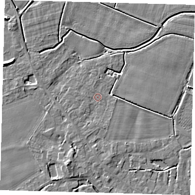 Shaded relief map of the ground around PE114HU, computed from Environment Agency LiDAR. The ground here sits at about 3 m above sea level and falls 7 m across the surrounding 800 m. Surface water reaching this point runs off ground lying to the south-south-west, 1.6 m higher.