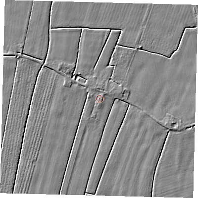 Shaded relief map of the ground around PE114JG, computed from Environment Agency LiDAR. The ground here sits at about 3 m above sea level and falls 3 m across the surrounding 800 m. Surface water reaching this point runs off ground lying to the north-north-east, 0.8 m higher.