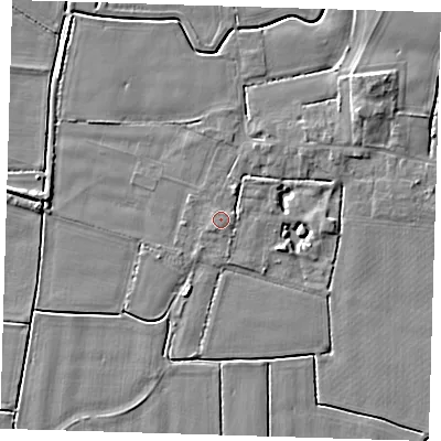 Shaded relief map of the ground around PE120BT, computed from Environment Agency LiDAR. The ground here sits at about 3 m above sea level and falls 5 m across the surrounding 800 m. Surface water reaching this point runs off ground lying to the south-south-west, 0.6 m higher.