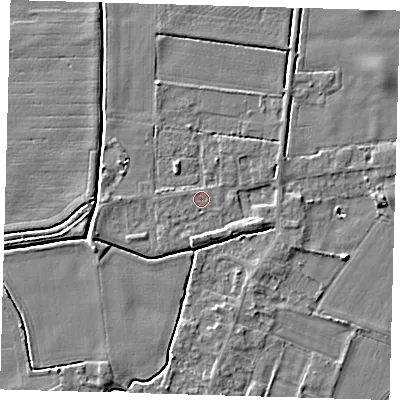 Shaded relief map of the ground around PE126LR, computed from Environment Agency LiDAR. The ground here sits at about 4 m above sea level and falls 4 m across the surrounding 800 m. Surface water reaching this point runs off ground lying to the west-north-west, 0.5 m higher.